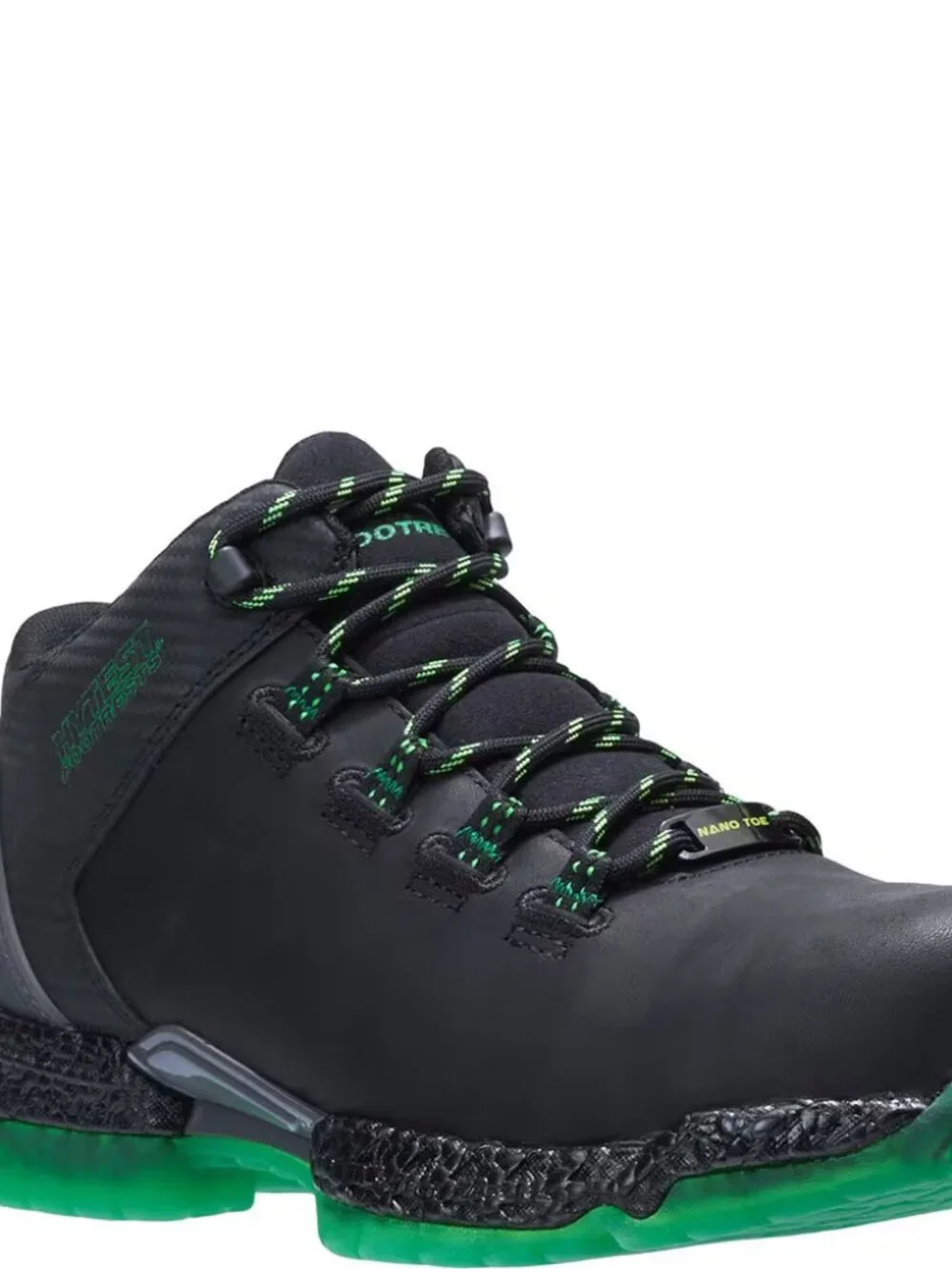 HYTEST Footrests Men's 2.0 Xergy Trainer Safety Shoes Black Green, Size 12 D